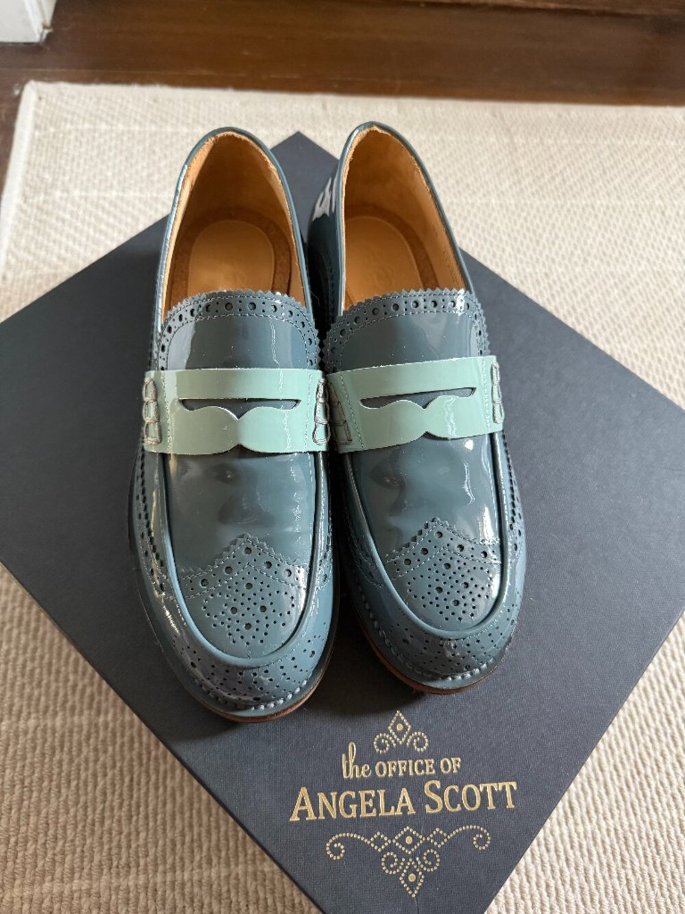Office of Angela Scott (Office of Us) Ms. Charlotte Loafer, Teal, Size 7.5